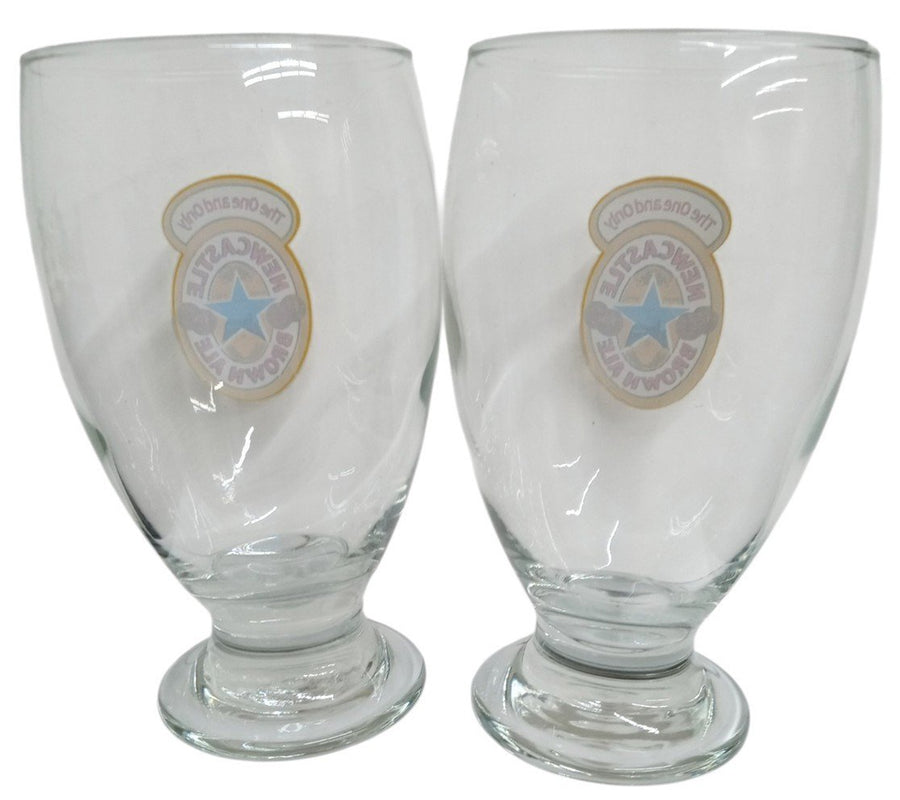Newcastle Brown Ale Drinking Glasses Likely 1980s Breweriana Glassware