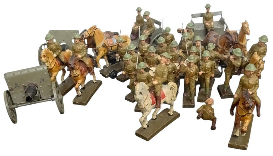 Lineol Toy Soldier Set 36 Pc Made In Germany Likely 1960s Vintage Collectible
