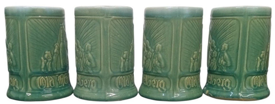 McCoy Old Heidelberg Beer Mugs Set Of 4 Likely 1930s Vintage Breweriana Pottery
