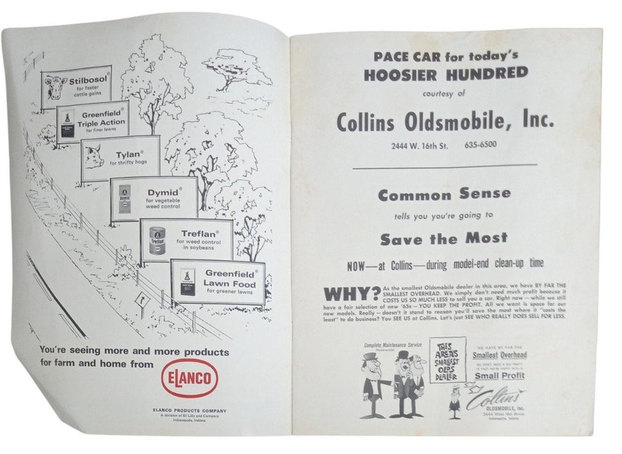 Hoosier Hundred Race Program Indianapolis Mario Andretti Vintage Racing 1965