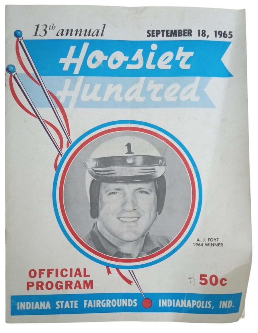 Hoosier Hundred Race Program Indianapolis Mario Andretti Vintage Racing 1965