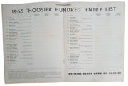 Hoosier Hundred Race Program Indianapolis Mario Andretti Vintage Racing 1965