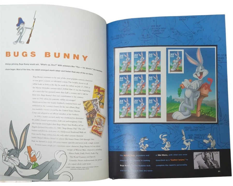 USPS 1997 Commemorative Stamp Collection Bugs Bunny Humphrey Bogart Vintage