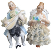 Dresden Style Porcelain Figures Made In Japan Likely 1950s Antique Collectible