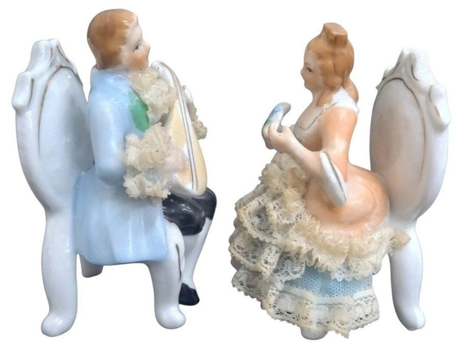 Dresden Style Porcelain Figures Made In Japan Likely 1950s Antique Collectible