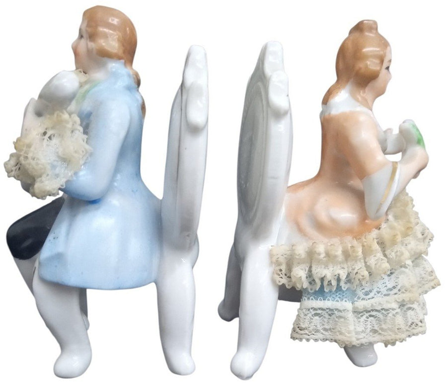 Dresden Style Porcelain Figures Made In Japan Likely 1950s Antique Collectible