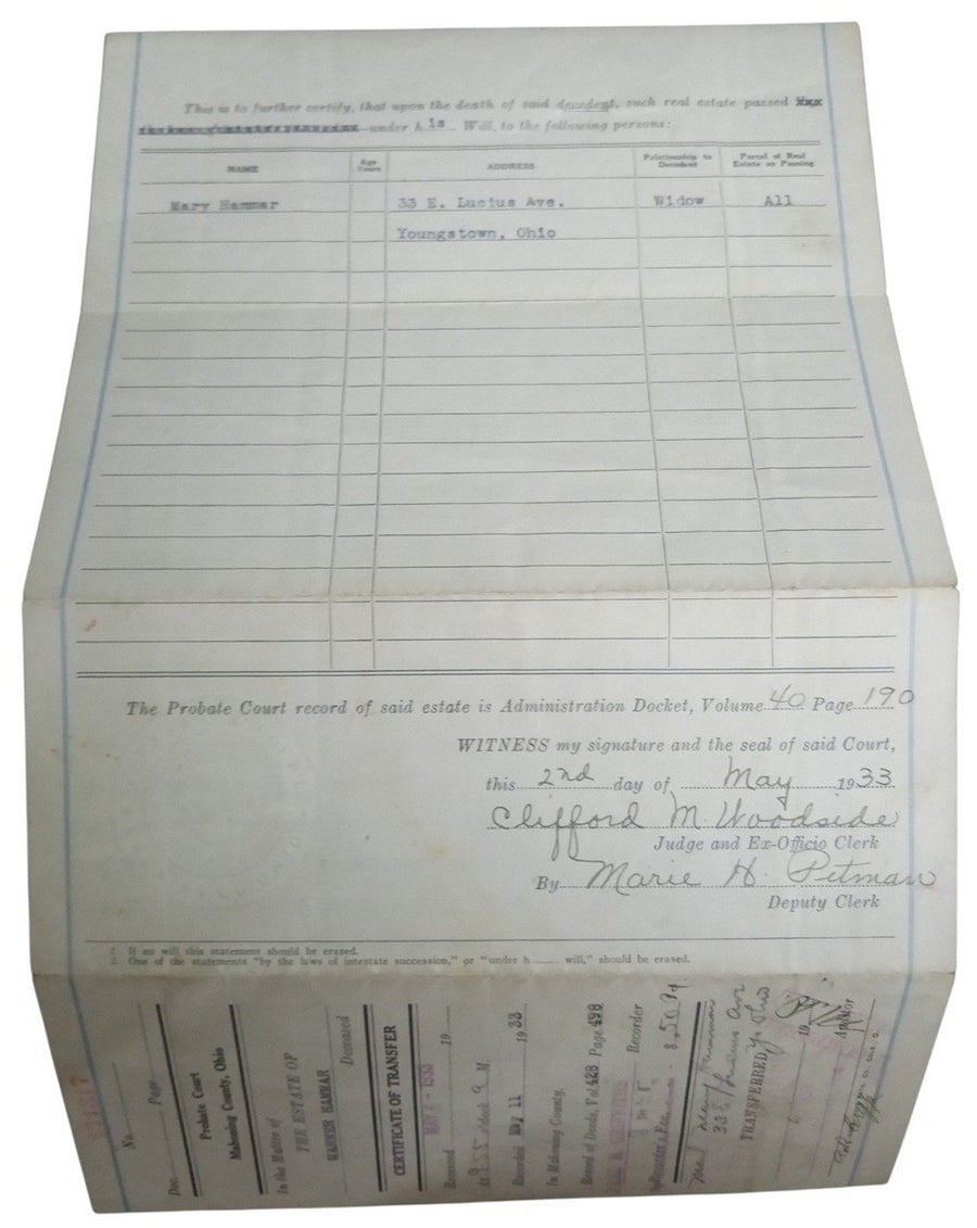 Youngstown Ohio Ephemera 1920s & 1930s Vintage Antique Collectible History