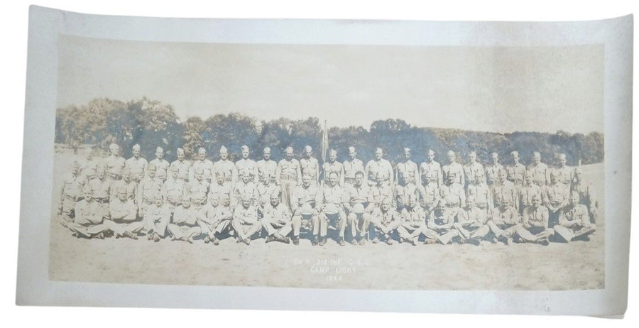 World War II Camp Light 3rd Infantry Panoramic Photo 10"x20" Historical 1944