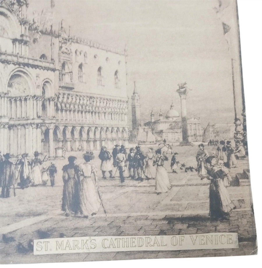 Axel Haig St. Mark's Cathedral/Basilica Venice Etching 14"x18" Likely 1900s