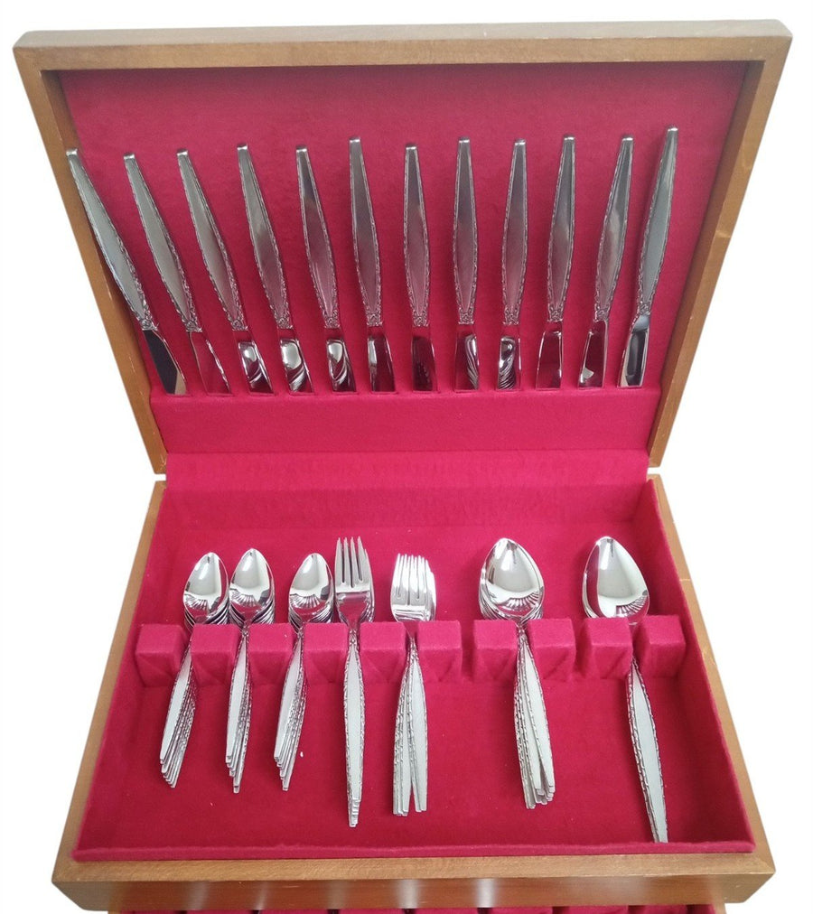 Oneida Stainless Steel Venetia Flatware Set 85 Pc W/Box Vintage Collectible