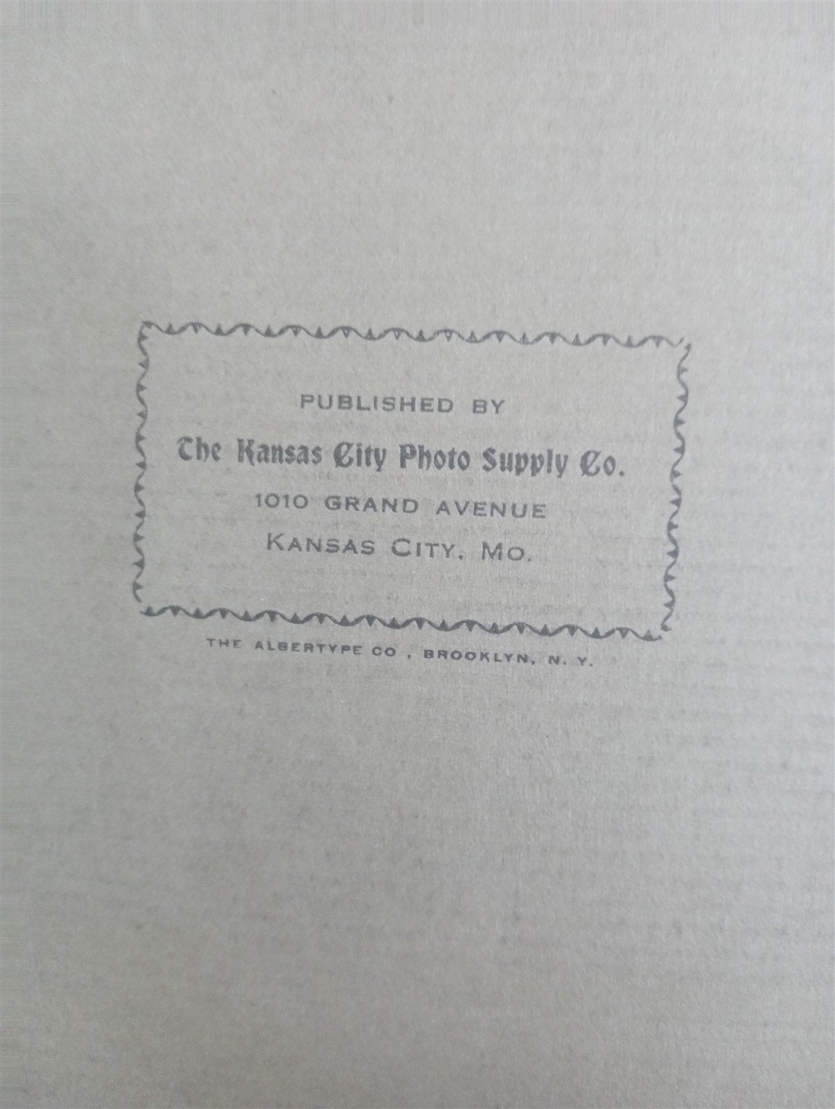 Kansas City Photo Supply Co Album 1900 Antique Collectible History Memorabilia