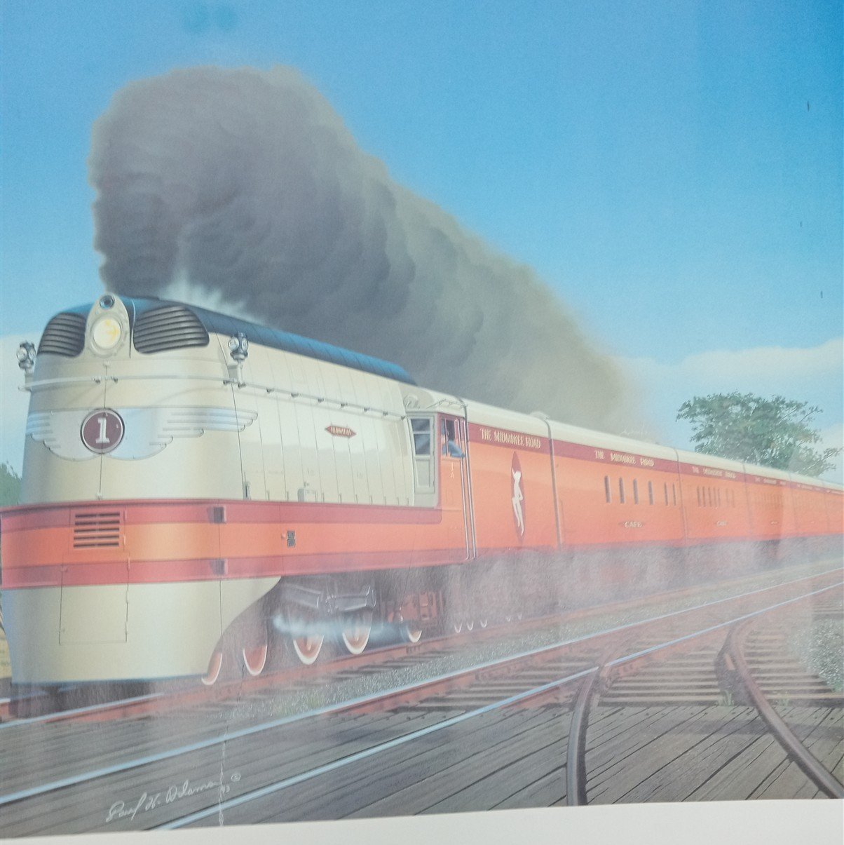 Milwaukee Road Hiawatha Train Poster 20"x26" Decorative Railroadiana 1994
