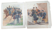 H.A. Ogden Soldier Lithographs 14"x16" 1885 Mexican American War Antique Art
