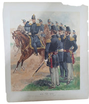 H.A. Ogden Soldier Lithographs 14"x16" 1885 Mexican American War Antique Art