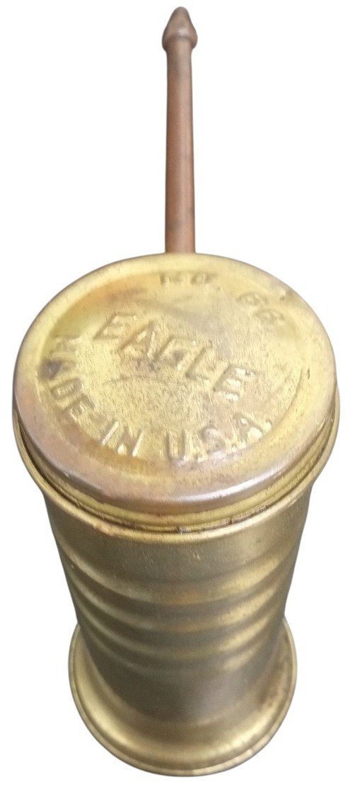 Eagle Finger Pump Brass Oil Can Likely 1960s Vintage Collectible Garage Mancave