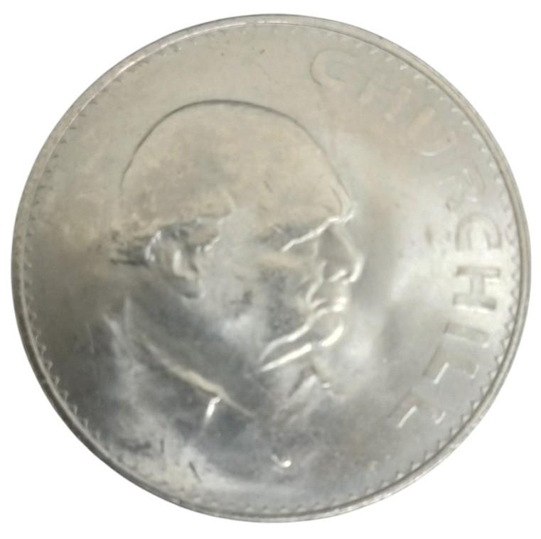 Winston Churchill Commemorative Crown Coin 1965 Vintage Collectible Coinage