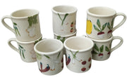 Hartstone Farmer's Market Ceramic Mugs Set Of 8 Vintage Collectible Serveware