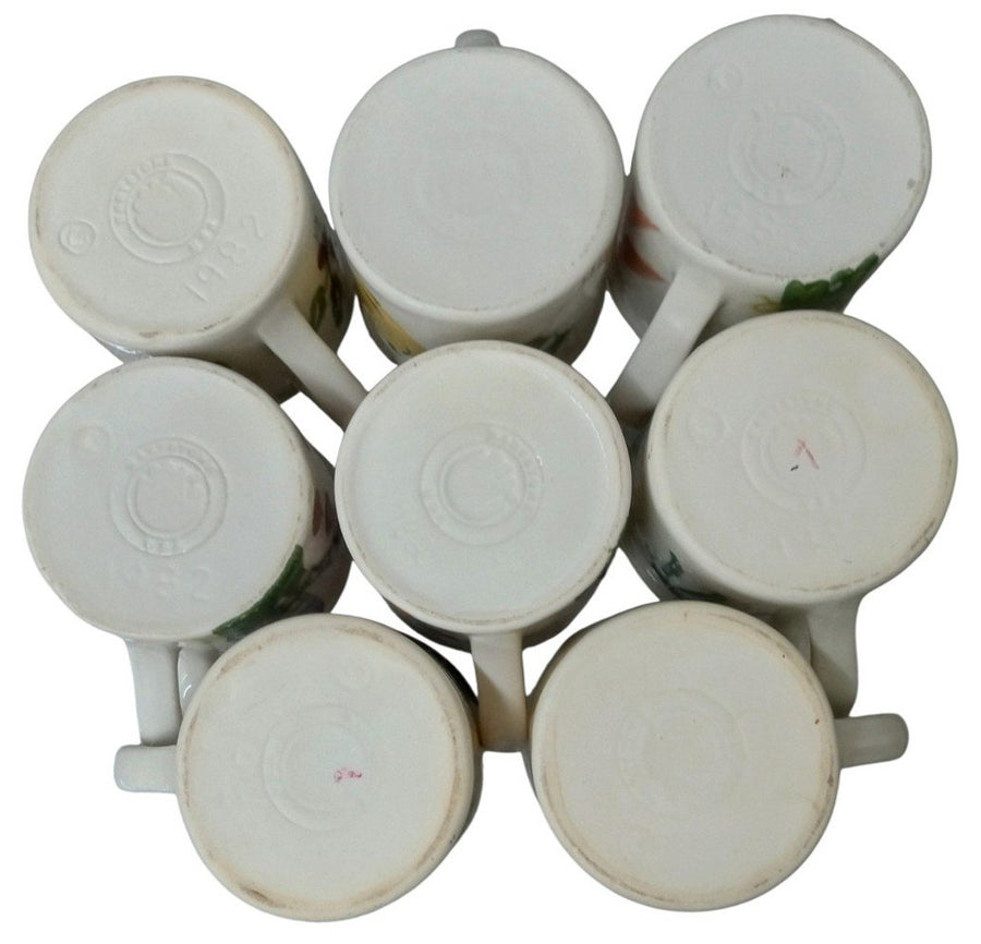 Hartstone Farmer's Market Ceramic Mugs Set Of 8 Vintage Collectible Serveware