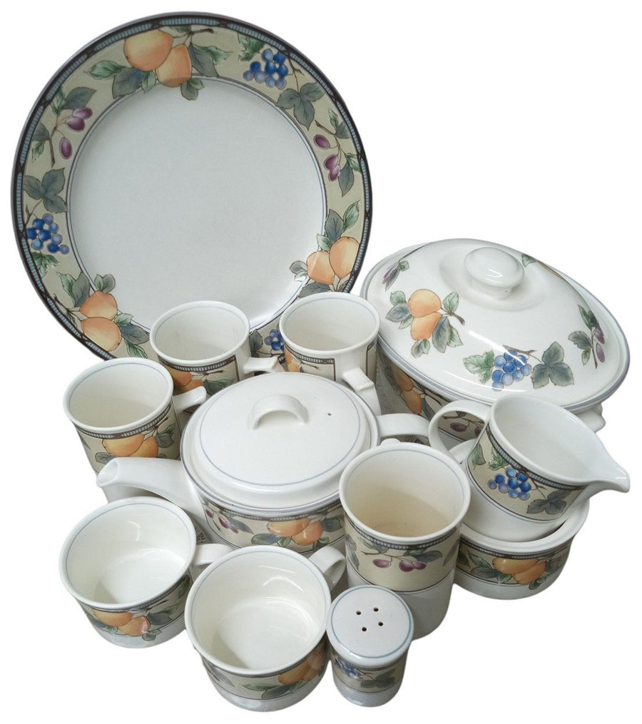 Mikasa Garden Harvest Set 12 Pc 1991 Vintage Collectible Dinnerware Serveware