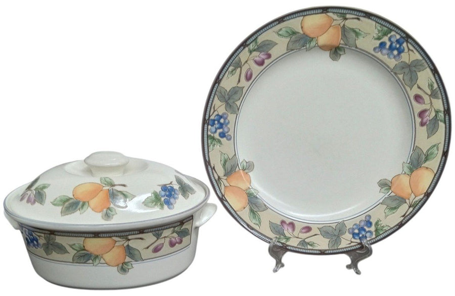 Mikasa Garden Harvest Set 12 Pc 1991 Vintage Collectible Dinnerware Serveware