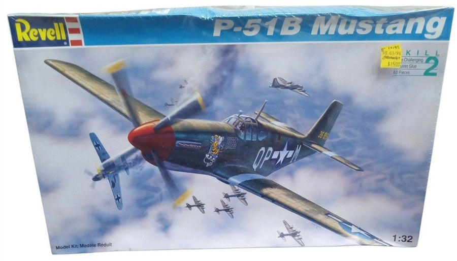 Revell P-51B Mustang Model Airplane Sealed 1990s Vintage Retro Collectible
