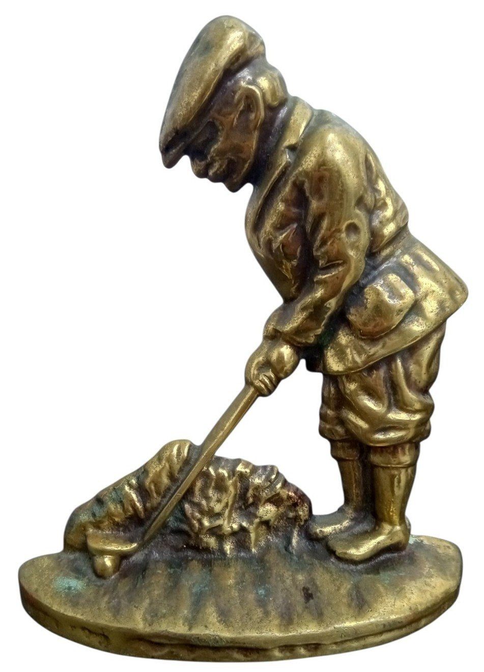 Brass Golfer Doorstop/Bookend 1980s Vintage Decorative Collectible Nostalgic