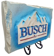 Busch Beer Stone Sign W/Metal Stand Breweriana Advertisement Decorative Mancave