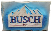 Busch Beer Stone Sign W/Metal Stand Breweriana Advertisement Decorative Mancave