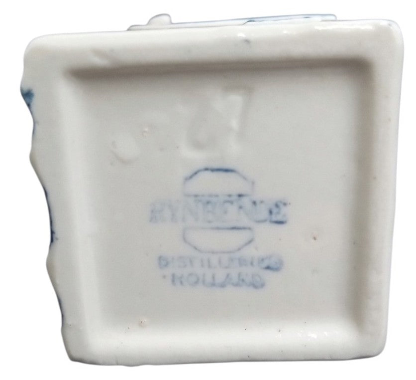 KLM Delft Miniature House Bottle Empty Rynbende Distilling Holland Vintage 1950s