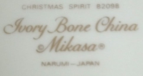 Mikasa Christmas Spirit Trinket Dish Bone China 1989 Discontinued Festive