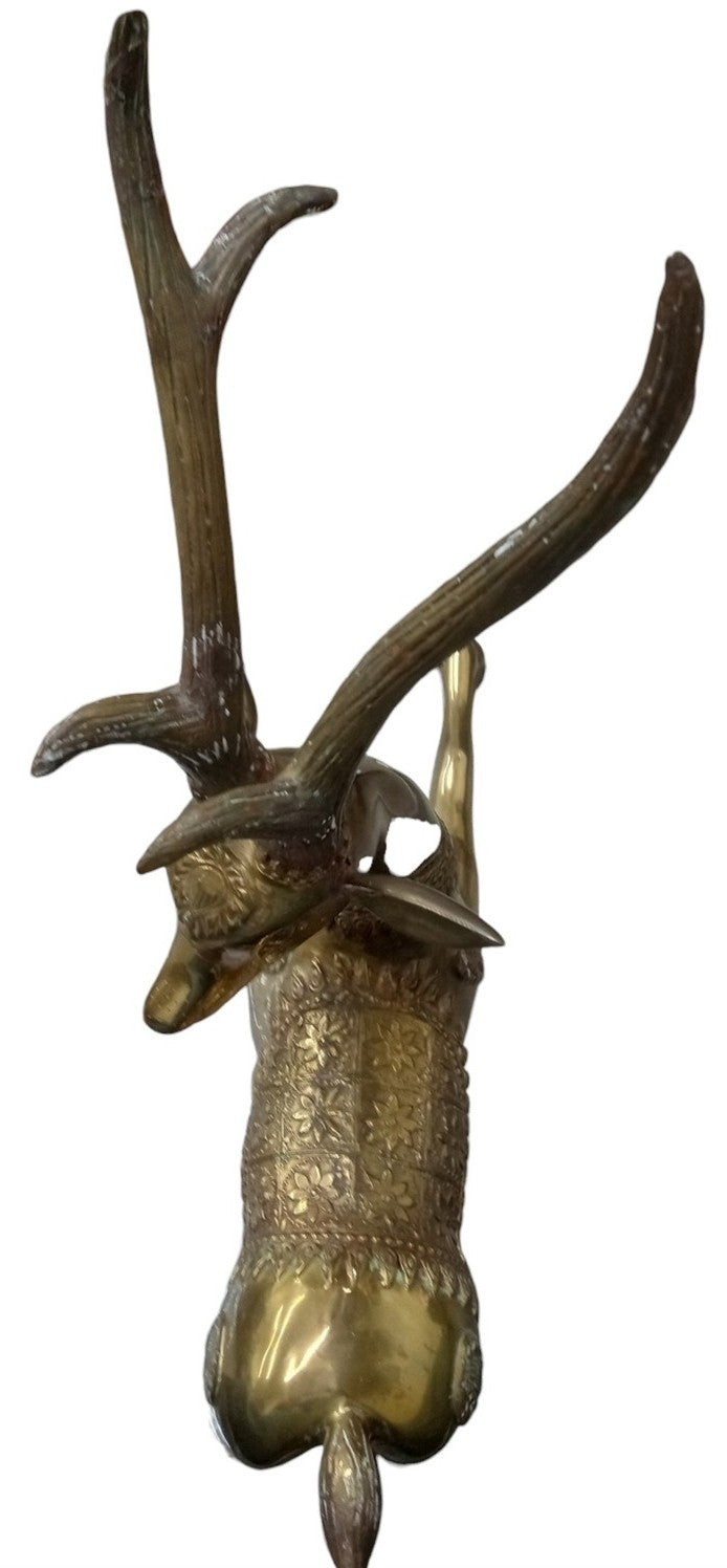 Brass Deer Statue MCM Hollywood Regency Style Likely 1960s Vintage Collectible