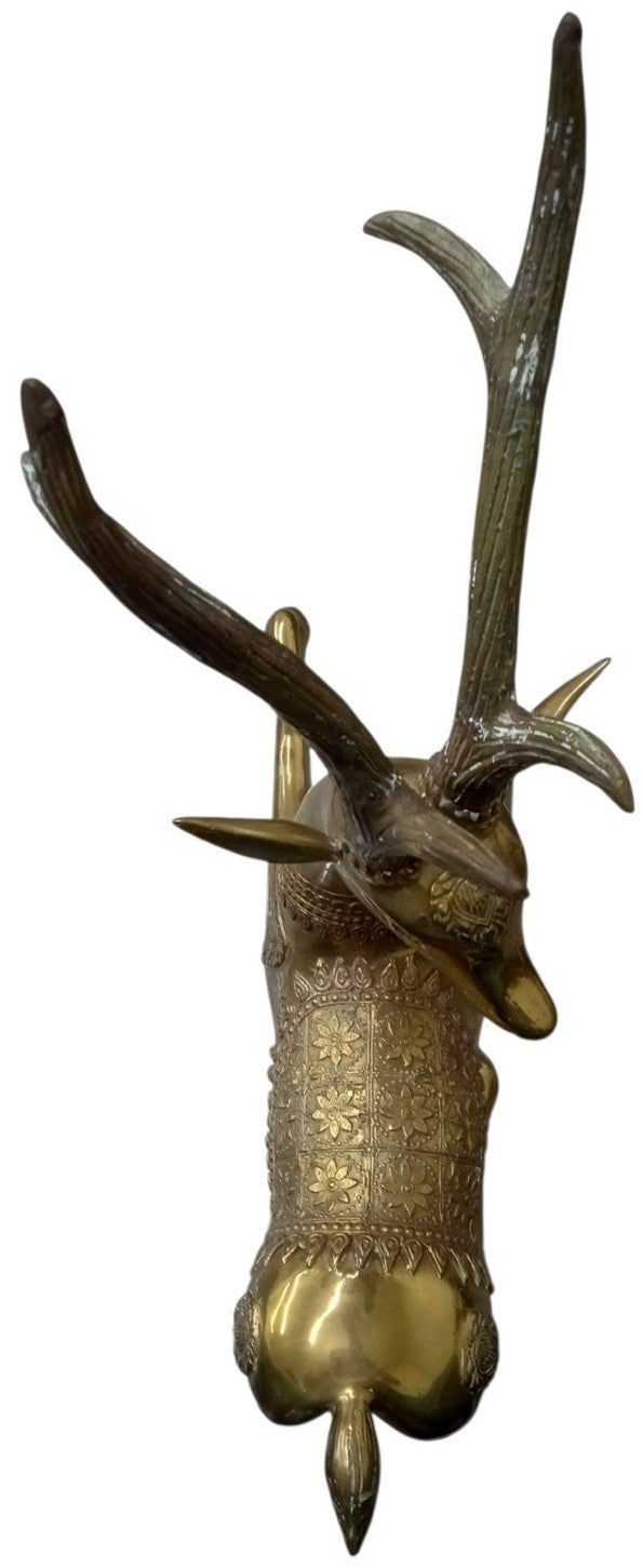 Brass Deer Statue MCM Hollywood Regency Style Likely 1960s Vintage Collectible