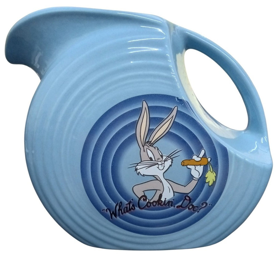 Fiesta Looney Tunes Periwinkle Disk Pitcher Bugs Bunny Foghorn Leghorn Brand New
