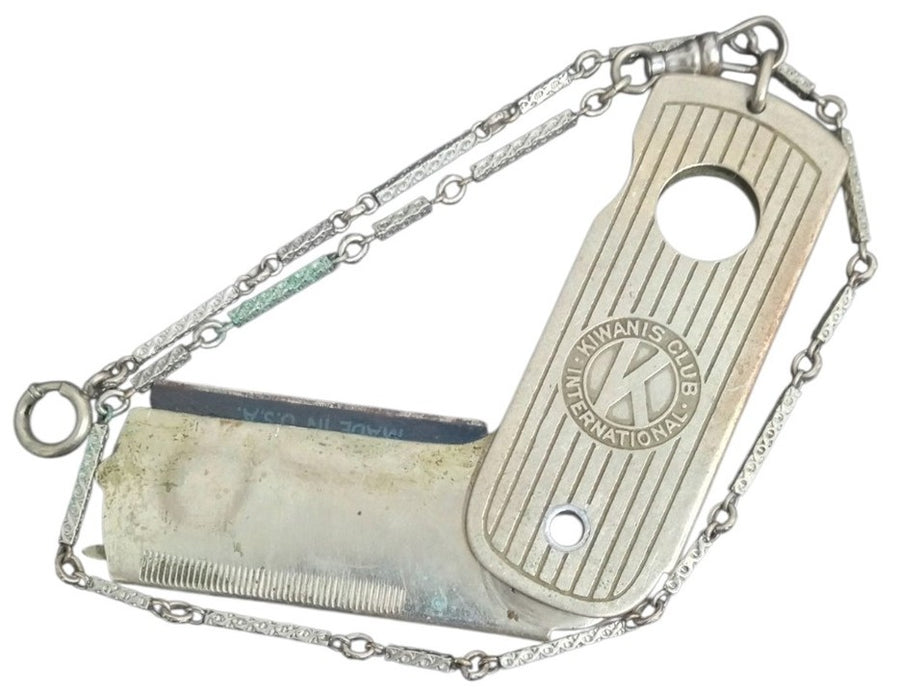 Kiwanis Club Pocket Cigar Cutter W/Chain Likely 1950s Vintage Collectible