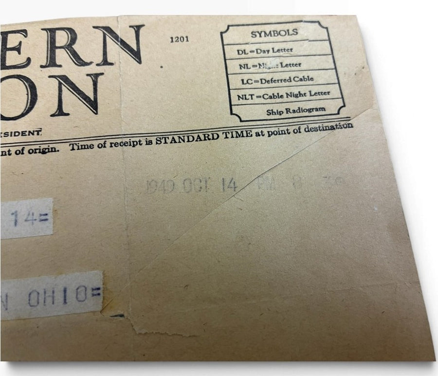Vintage Western Union Telegram Cablegram Love Letters From1949 With Photographs