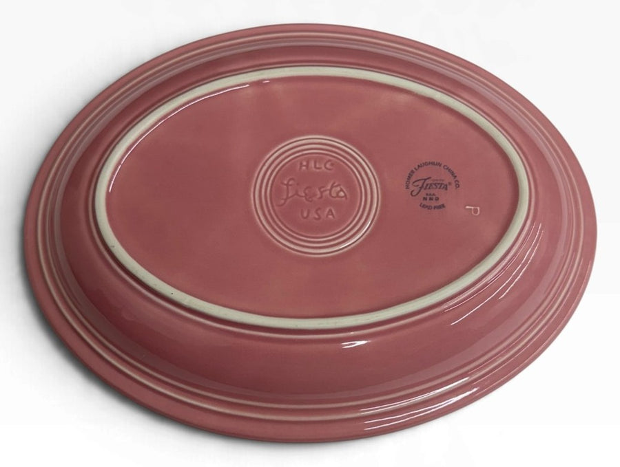 Fiesta - Peony Pink Medium Oval Platter Homer Laughlin Ceramic Serving Dish