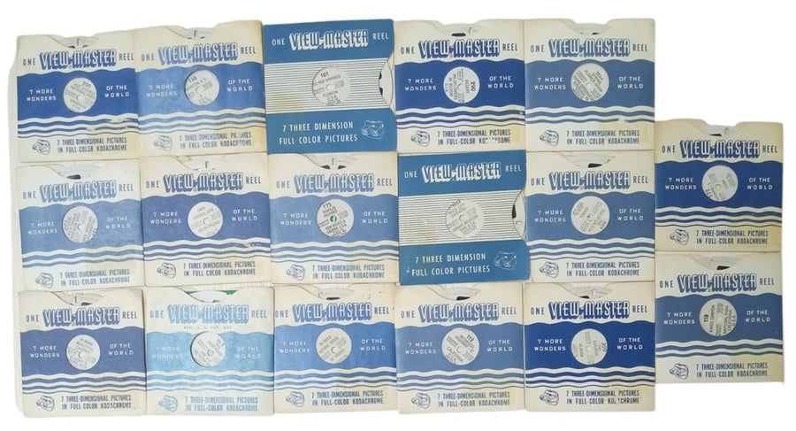 View Master Reels W/Sleeves Set Of 17 Vintage Collectible Nostalgic 1940s-1950s