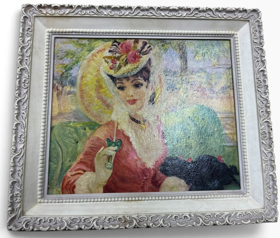 Edwardian Style Vintage Midcentury Painting Print By Artist Huldah Cherry Jeffe