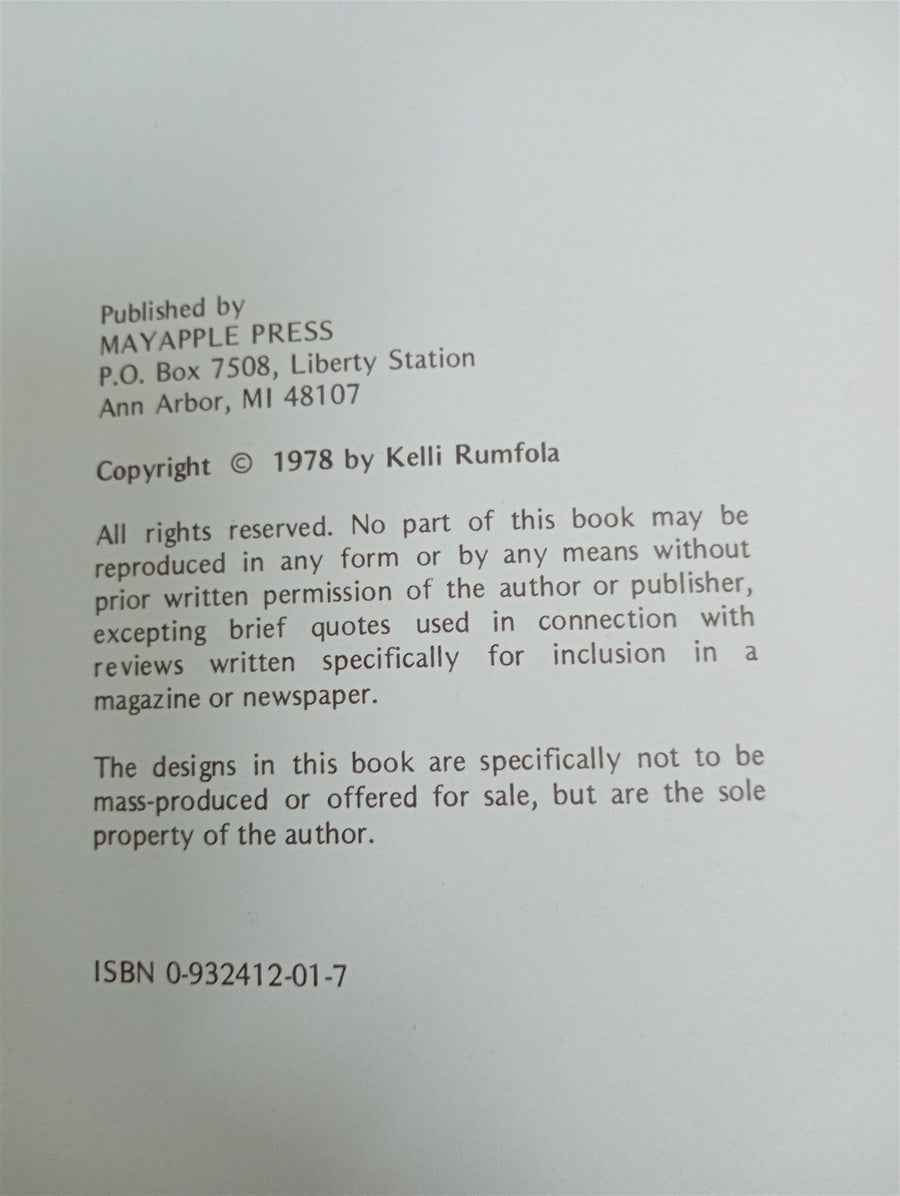 Kelli Rumfola Soft Sculpture Book 1978 Vintage Collectible Nostalgic Art