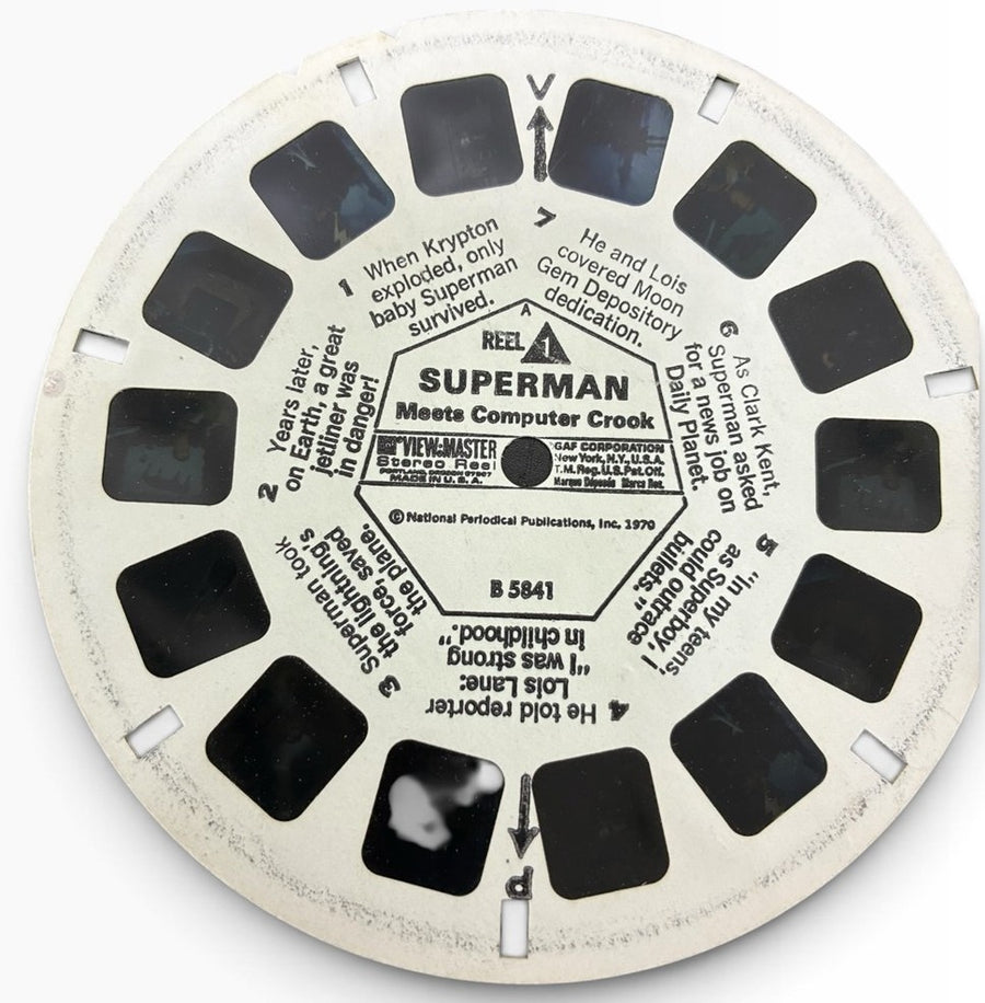 Vintage View Master Reel 3 Pack Superman- Superman Meets Computer Crook 1-3