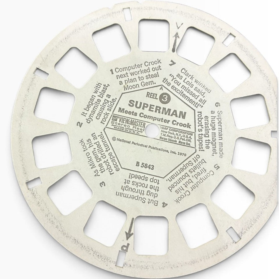 Vintage View Master Reel 3 Pack Superman- Superman Meets Computer Crook 1-3