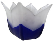 Partylite Indigo Blossom Glass Candle Holder Likely 1990s Retro Decorative