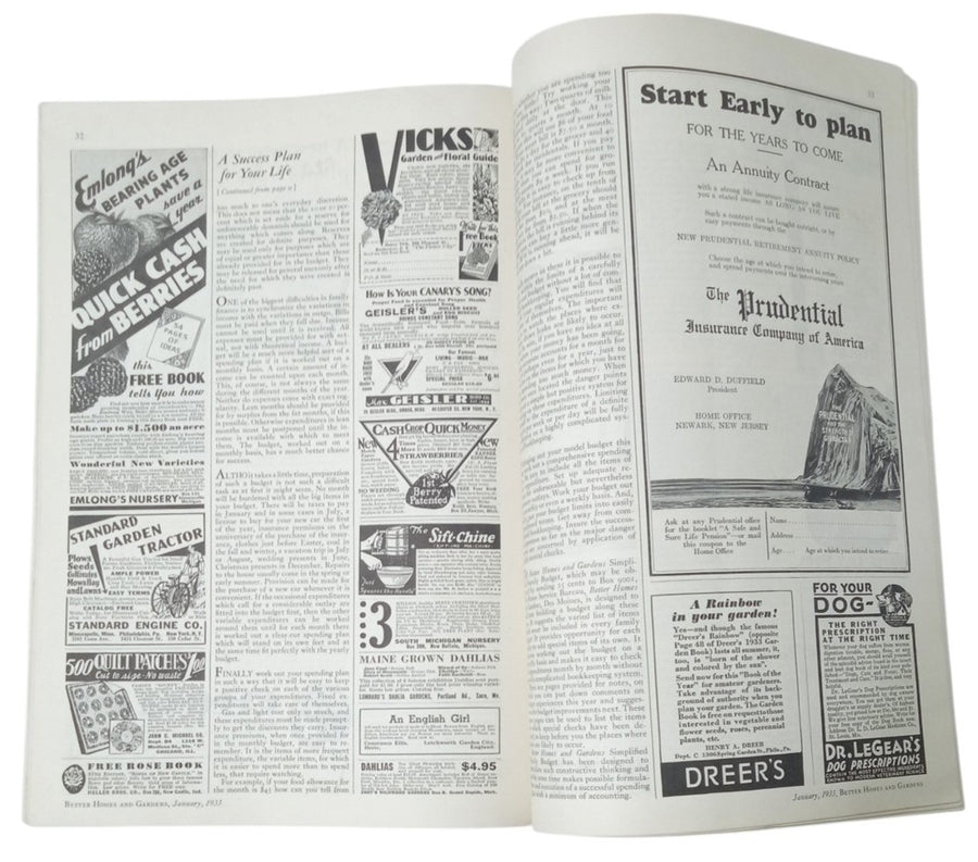 Magazine Better Homes & Gardens January 1933 Antique Collectible Ephemera