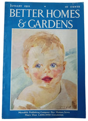 Magazine Better Homes & Gardens January 1933 Antique Collectible Ephemera