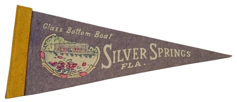 Silver Springs Florida Mini Pennant Likely 1950s Vintage Collectible Souvenir