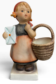 Vintage Hummel Meditation Hummel Number 13/0 Girl With Love Letter and Basket