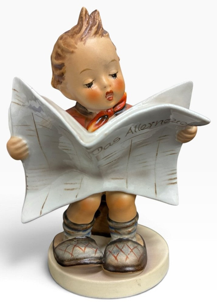 Goebel Hummel Number 184 Hummel TMK Made In Germany 'Latest News' Boy with Paper