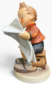 Goebel Hummel Number 184 Hummel TMK Made In Germany 'Latest News' Boy with Paper