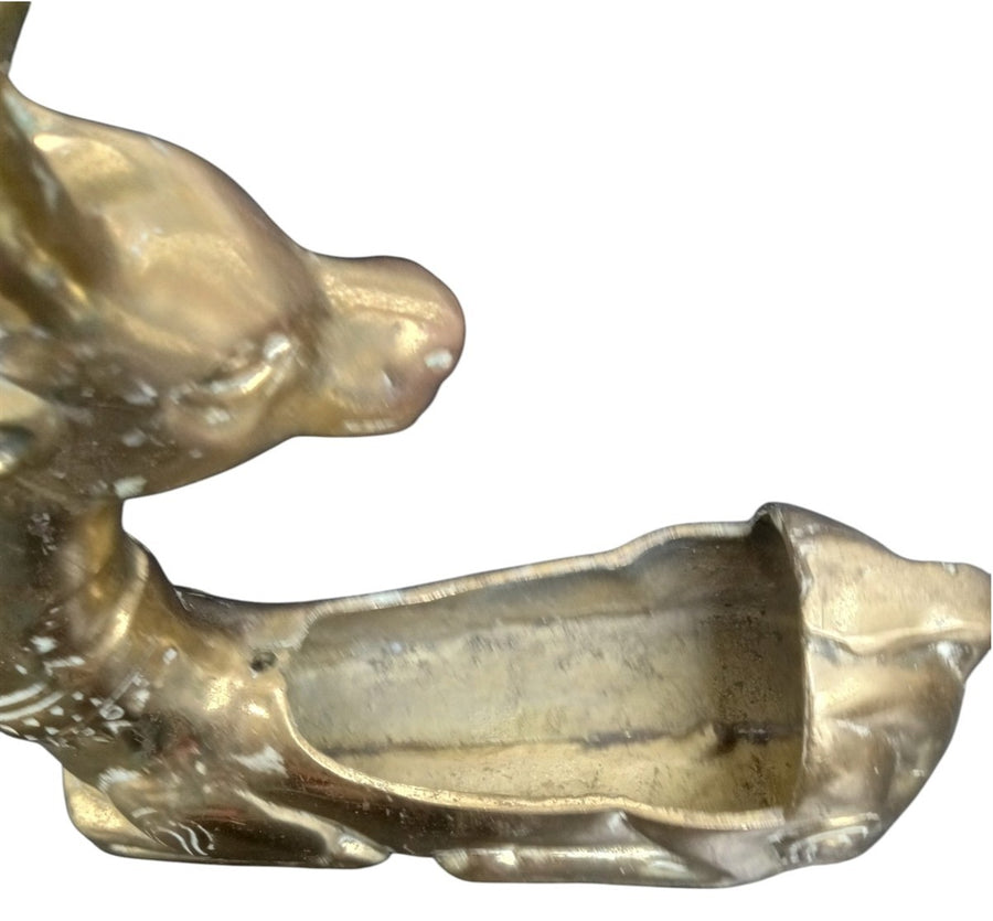 Brass Deer/Reindeer Trinket Dish Likely 1960s Hollywood Regency Vintage