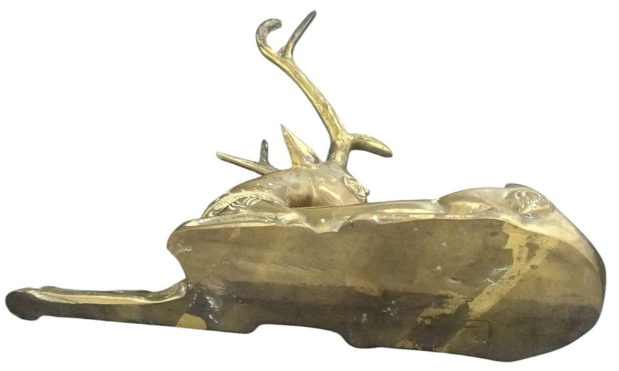 Brass Deer/Reindeer Trinket Dish Likely 1960s Hollywood Regency Vintage